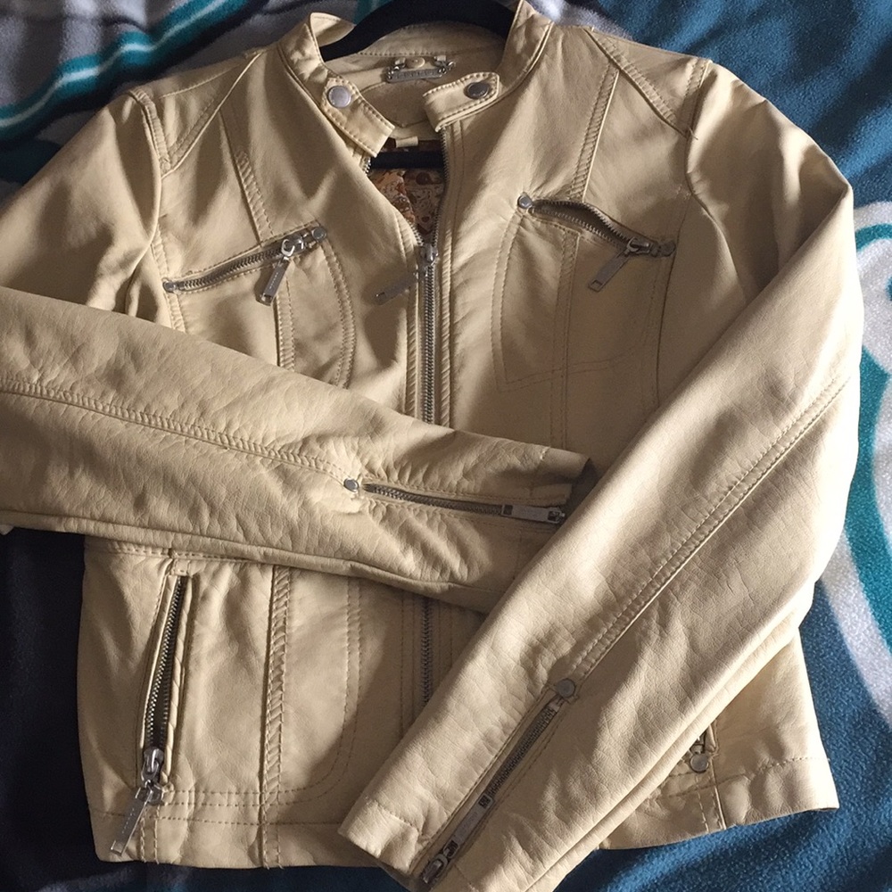 Tan leather jacket
